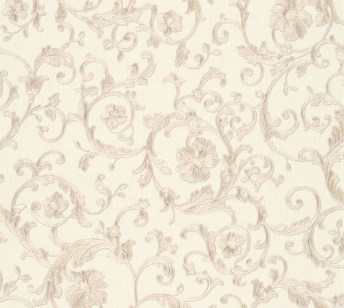 Versace Designer Barock Vliestapete Butterfly Barocco 343263 Beige / Silber - Design Tapete - Luxus Tapete