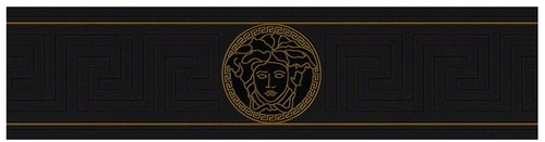 Versace Designer Barock Vliestapete Greek 935224 Schwarz / Gold - Bord�re - Design Tapete - Luxus Qualit�t