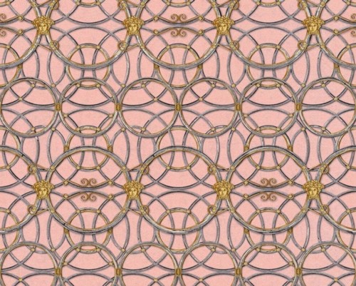 Versace Designer Barock Vliestapete IV 37049-6 - Rosa / Silber / Gold - Design Tapete - Hochwertige Qualit�t