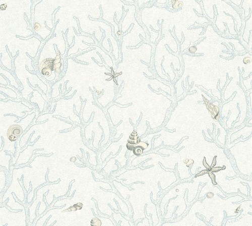 Versace Designer Barock Vliestapete Les Etoiles de la Mer 344963 Blau Metallic - Design Tapete - Luxus Tapete