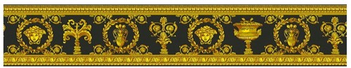 Versace Designer Barock Vliestapete Vanitas 343051 Schwarz / Gold - Design Tapete - Deko Accessoires
