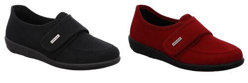 ROHDE Ballerup Damen Hausschuhe Microvelour Slipper Pantofel Klettverschlu�