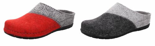 Rohde Riesa Damen Pantoffel Pantolette Hausschuhe Komfortschuhe Cloqs Strass