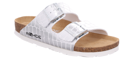 Rohde Alba 5656 Damen Hausschuhe Sandale Pantolette Sandalette Kork Kroko 