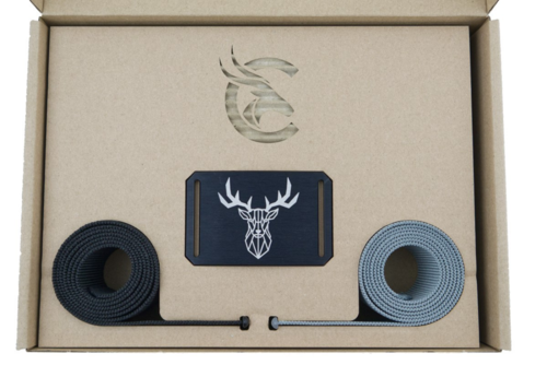 CRIOS Edition Hirsch G�rtel Koppel Schnalle Standard Schwarz Geschenkbox