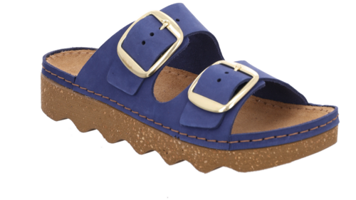 Rohde Damen Foggia Pantoletten Hausschuhe Cloqs Sandalette Sandale 6222 Blau