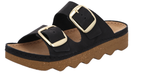 Rohde Damen Foggia Pantoletten Hausschuhe Cloqs Sandalette Sandale 6222 Schwarz