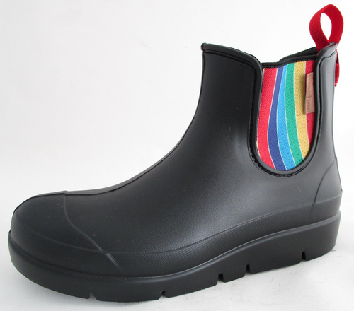 FISCHER Markenschuhe Damen Gummistiefel Kurzstiefel Regenstiefel Boots Schwarz