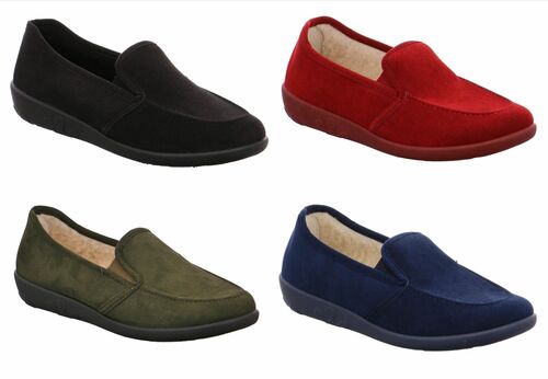 ROHDE Ballerup Damen Flache Hausschuhe Microvelour Schurwollfutter 2224