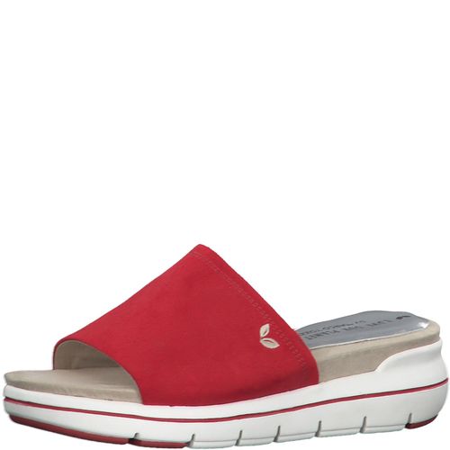 Marco Tozzi Damen Pantolette Sandalen Vegan Love your Planet Rot