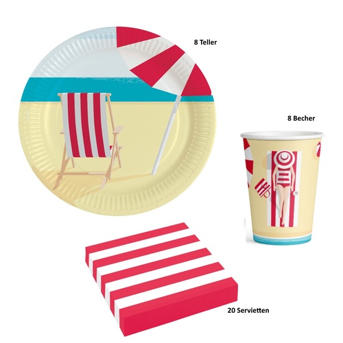 36-teiliges Party Set Summer Stories 8 Personen