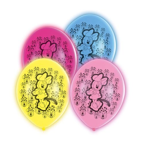 Minnie Maus - 5 LED Ballons 4-seitig 27,5cm