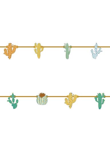 Kaktus Motto Party Pappe Girlande 2,3 Meter CACTI Kompostierbar