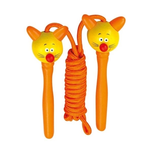 Kinder Springseil mit Holzgriff Tiere Katze Cat Kitty 200cm