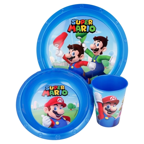 Stor 21415 - Nintendo - Super Mario 3-teiliges Fr�hst�ck Set aus Kunststoff