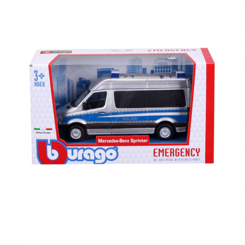 Bburago 18-32006P - Emergency Mercedes Benz Sprinter Polizei, 1:50