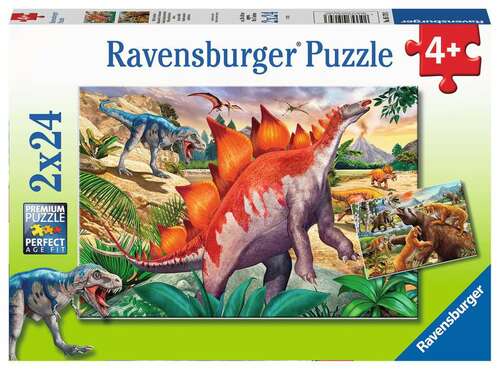 Ravensburger 05179 - Wilde Urzeittiere Puzzle, 2x24 Teile