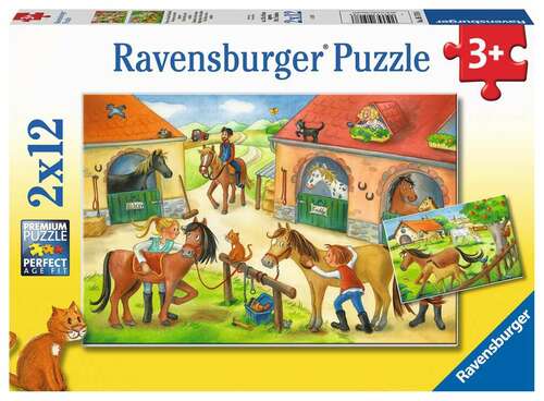 Ravensburger 05178 - Ferien auf dem Pferdehof Puzzle, 2x12 Teile