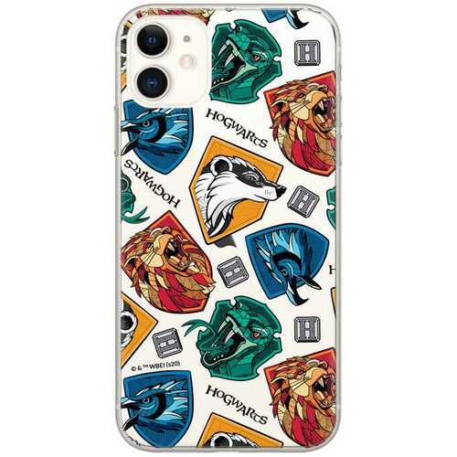 Harry Potter - iPhone 13 Handyh�lle - Hogwarts H�user Logo Wei�