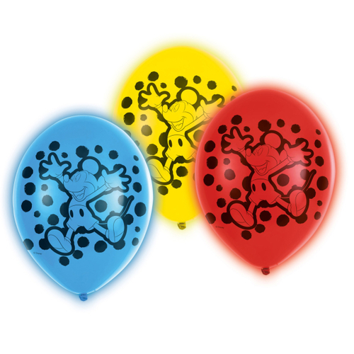 Mickey Maus - 5 LED Ballons 4-seitig 27,5cm