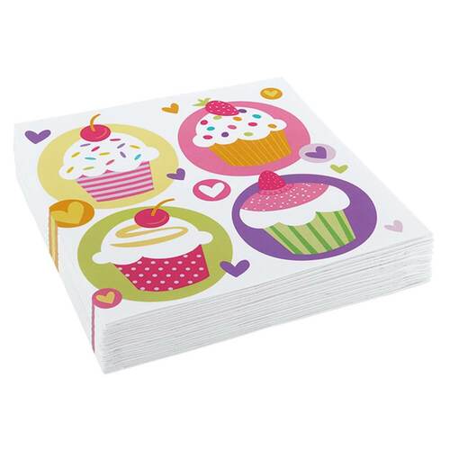 20 Cupcake Servietten 33 x 33cm