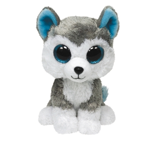 Husky Buff mit Glitzeraugen - Beanie Ty - Stofftier - 15cm