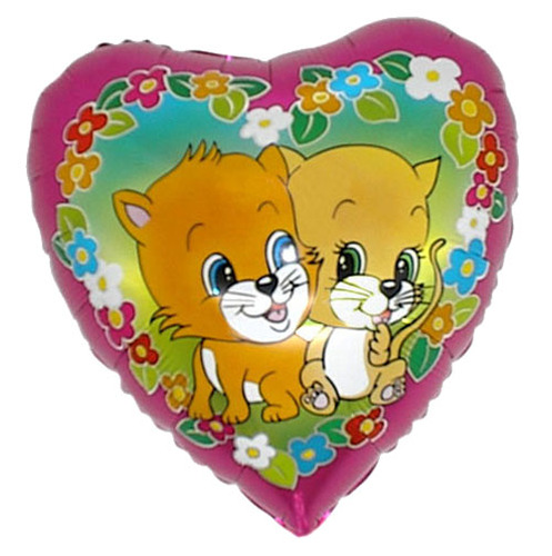 K�tzchen - Herzform - Folienballon - 43 cm