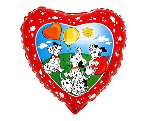 Dalmatiner Welpen - Folienballon Herzform - 43 cm