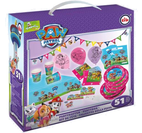 Paw Patrol - Party-Koffer 51-teillig - f�r 6 Personen - M�dchen