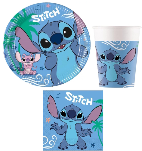 Stitch and Angel - 52-teiliges Party Geschirrset mit kleinen Teller