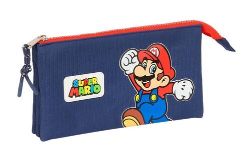 Safta Super Mario World - M�ppchen mit 3 F�chern - 22 cm