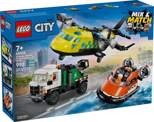 LEGO� City Fahrzeuge - Kombinationsset mit Flugzeug, Wartungsfahrzeug und Luftkissenboot (990 Teile)