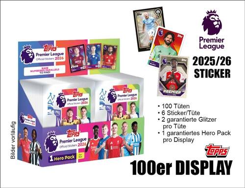 Topps Premier League Sticker 2025/2026 - 100er DISPLAY