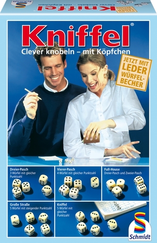 Kniffel� mit Lederw�rfelbecher - Familienspiel