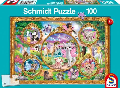Animal Club - Einhorn-Tierwelt - 100 Teile Puzzle