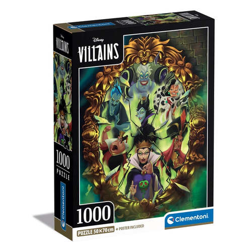 Clementoni 39812 - Villains - 1000 Teile Puzzle Disney 100 Compact