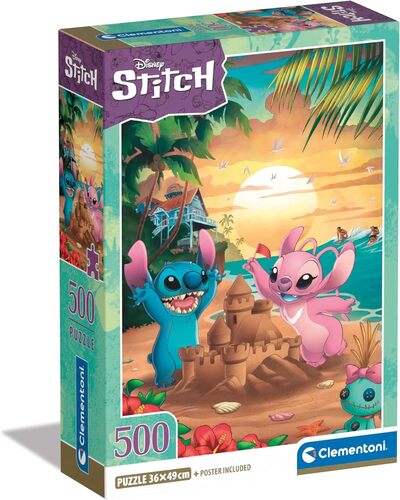Clementoni 35547 - Disney Stitch - 500 Teile Puzzle Disney Compact