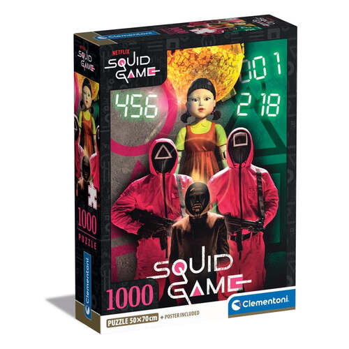 Clementoni 39859 - Squid Game - 1000 Teile Puzzle Netflix Compact