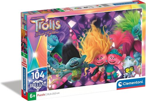 Clementoni 20191 - Trolls 3 - 104 Teile Brilliant Puzzle