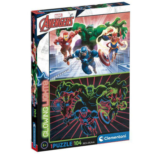 Clementoni 27554 - Marvel Avengers 104 Teile Puzzle - Glowing Lights
