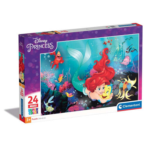 Clementoni 24243 - Disney Princess Arielle, die kleine Meerjungfrau - 24 Teile Puzzle Maxi