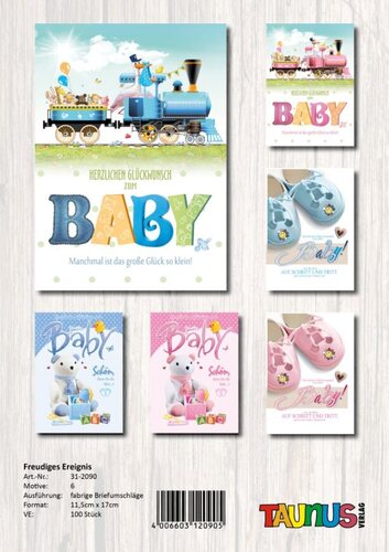 Babykarte - 100 St�ck - 6 Motive