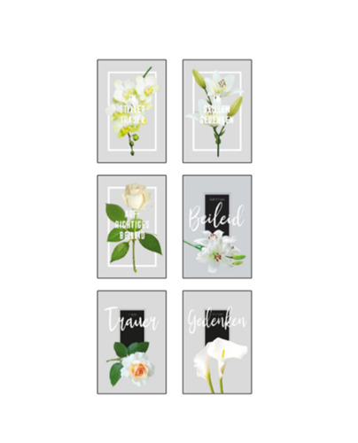 Trauerkarte - 50 St�ck - 6 Motive