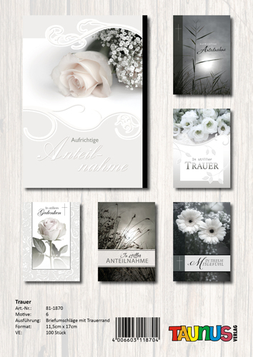 Trauerkarten - 50 St�ck - 6 Motive