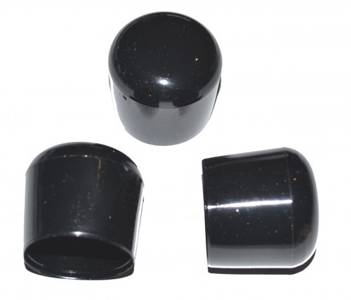 50 x Kappe f�r Rundrohr D=25 / 26 mm L= 24 mm schwarz PVC