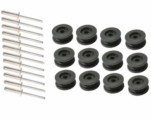 12 Stck - Rundknopf fr 6 - 8 mm Expanderseil + 12 Alunieten
