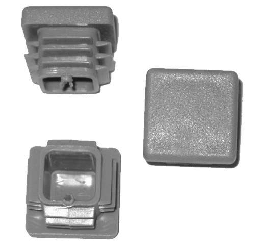 10 x Lamellenstopfen Vierkantrohrstopfen 25 x 25 mm (Auen) Stopfen GRAU