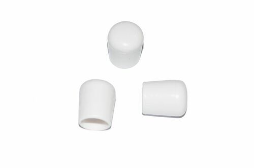 50 x Kappe fr Rundrohr D=16 mm L=20 mm weiss PVC