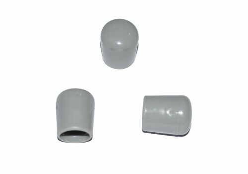 25 x Kappe fr Rundrohr D=18 mm L=21 mm grau PVC