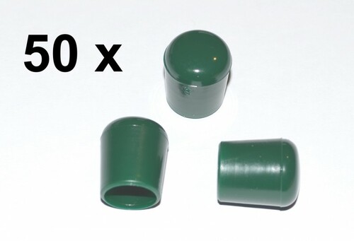 50 x Kappe fr Rundrohr D=18 mm L=21 mm grn PVC